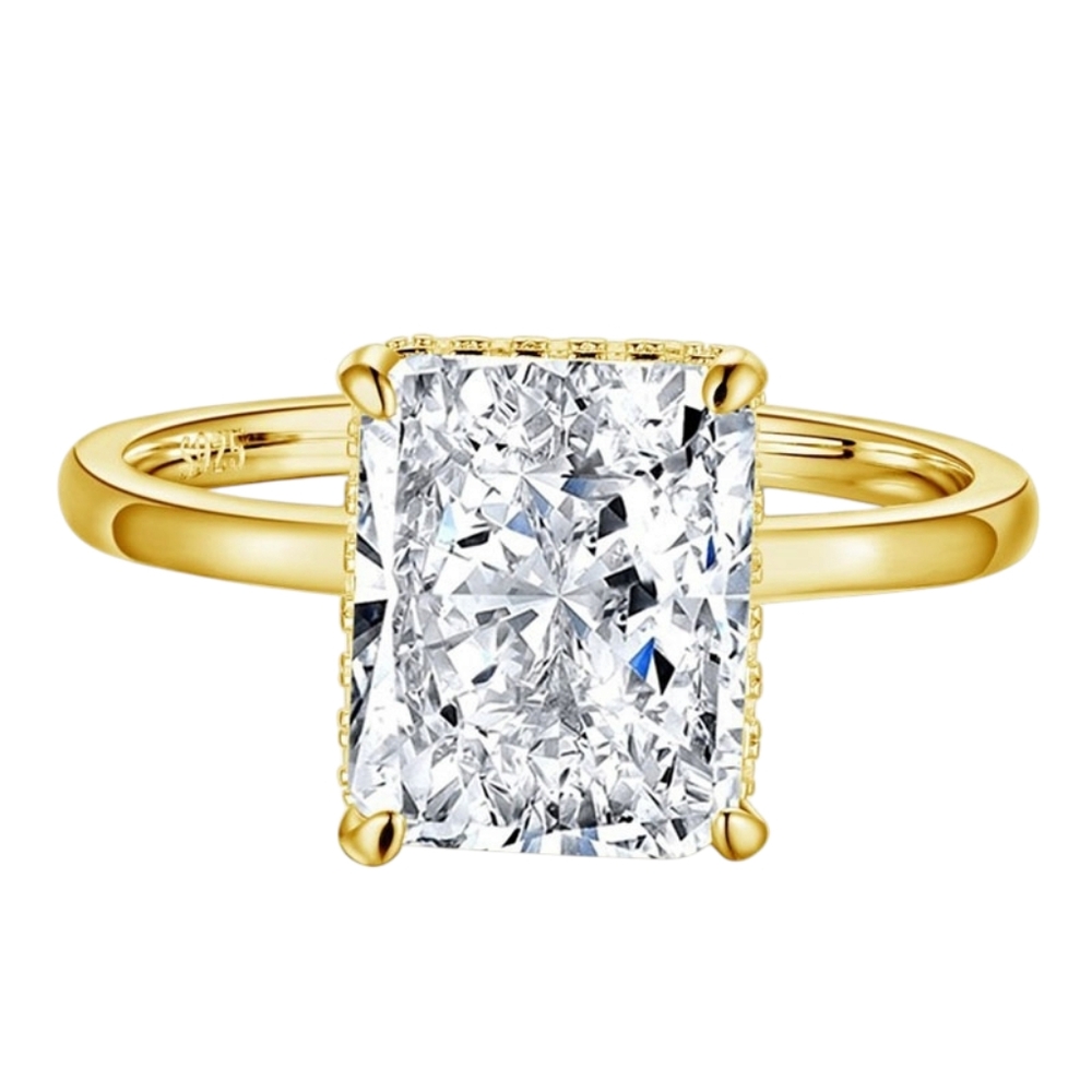Sterling silver crushed ice cut diamond ring - Picture 6 of 7